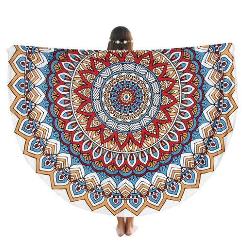 Round Beach Pool Home Shower Towel Blanket Table Cloth Yoga Mat