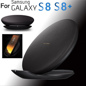 Foldable Qi Wireless Fast Charger Quick Charging Stand Pad For Samsung Galaxy S8/S8+/S7/S7 Edge/Note5/S6 Edge+ Without AC Adapter