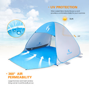 Instant Automatic Pop Up Beach Tent (71" + 37") * 79" * 53"